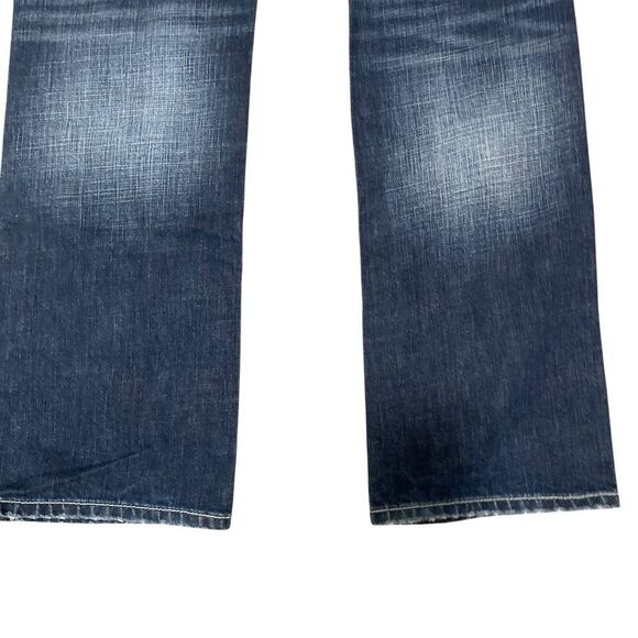 Affliction Premium Blake Jeans Mens 34 Relaxed Straight Distressed Denim Blue - Picture 8 of 8